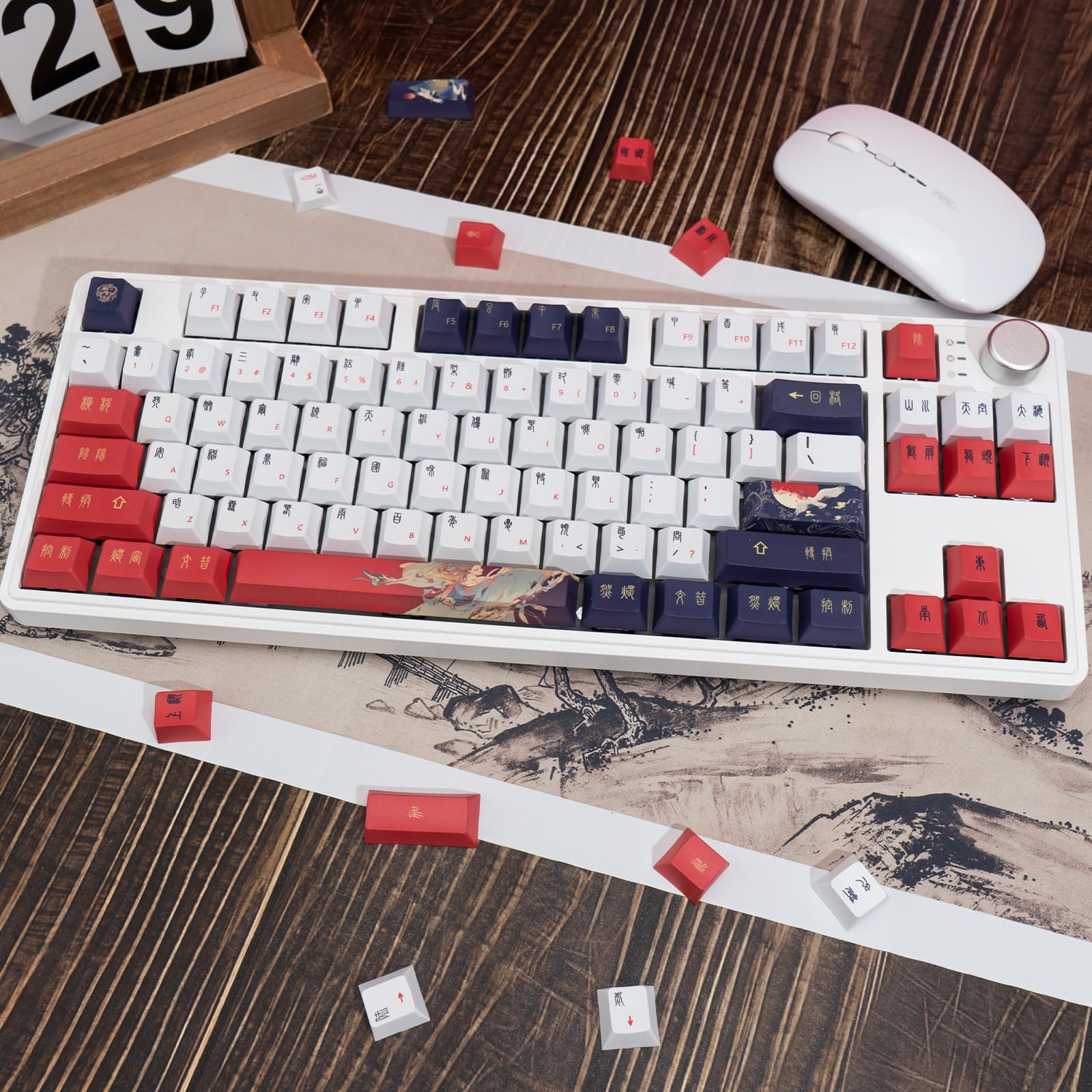 JTK 赤白機 キーキャップセット Amazon.co.jp: GEKUCAP カスタム赤と白のPBTキーキャップセット - 127